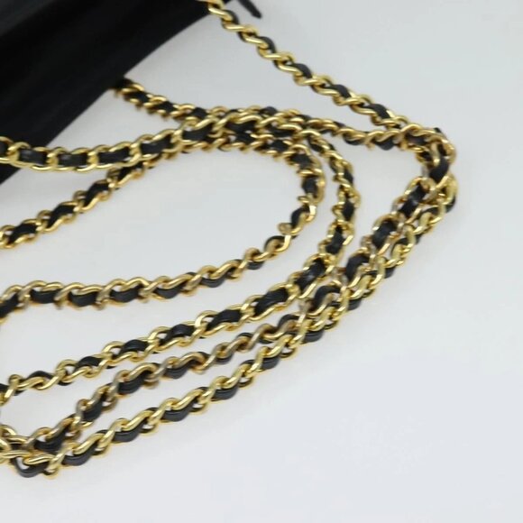 PRADA Chain Shoulder Bag Nylon Navy Gold Auth bs28886 - Picture 8 of 16